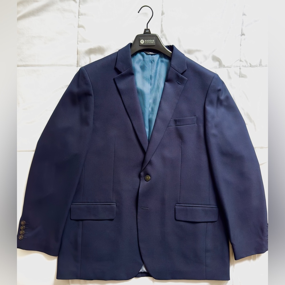 Haggar Active Series 44R Blue Blazer